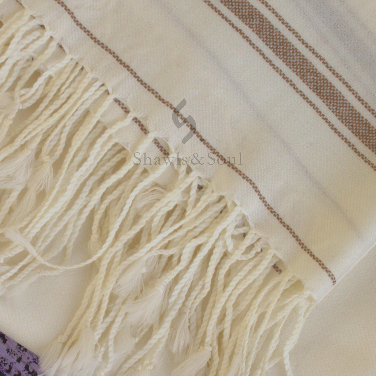 Taj White Shawl